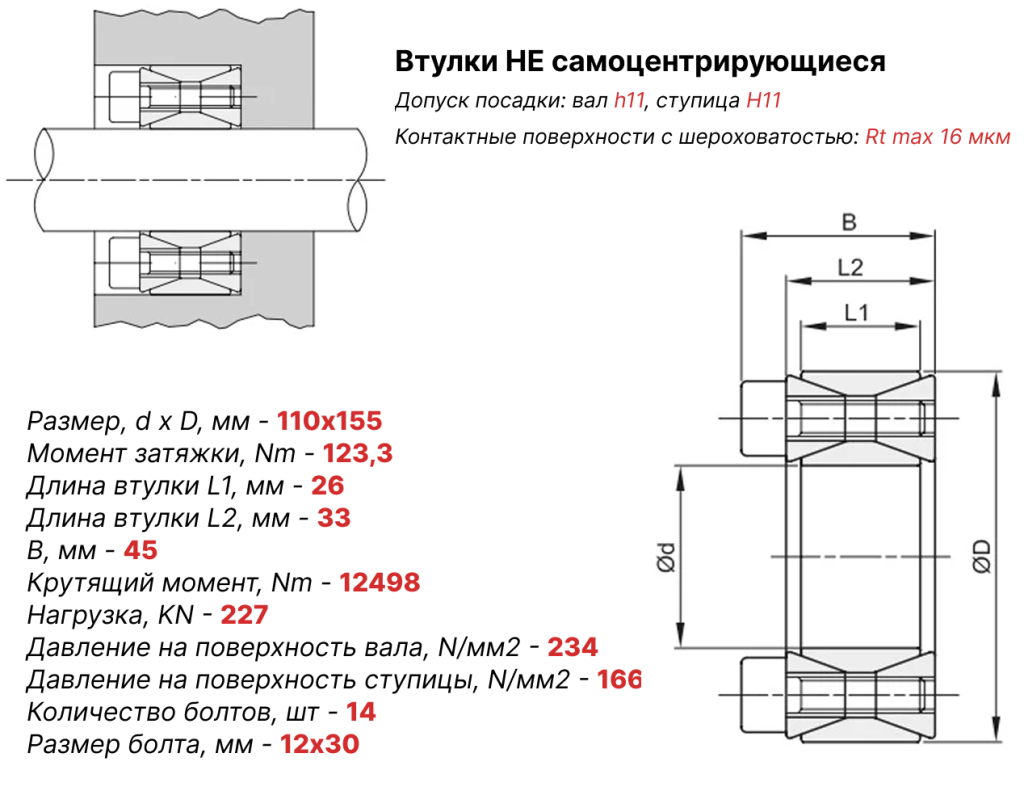 Чертеж втулка зажимная ВК40 110х155